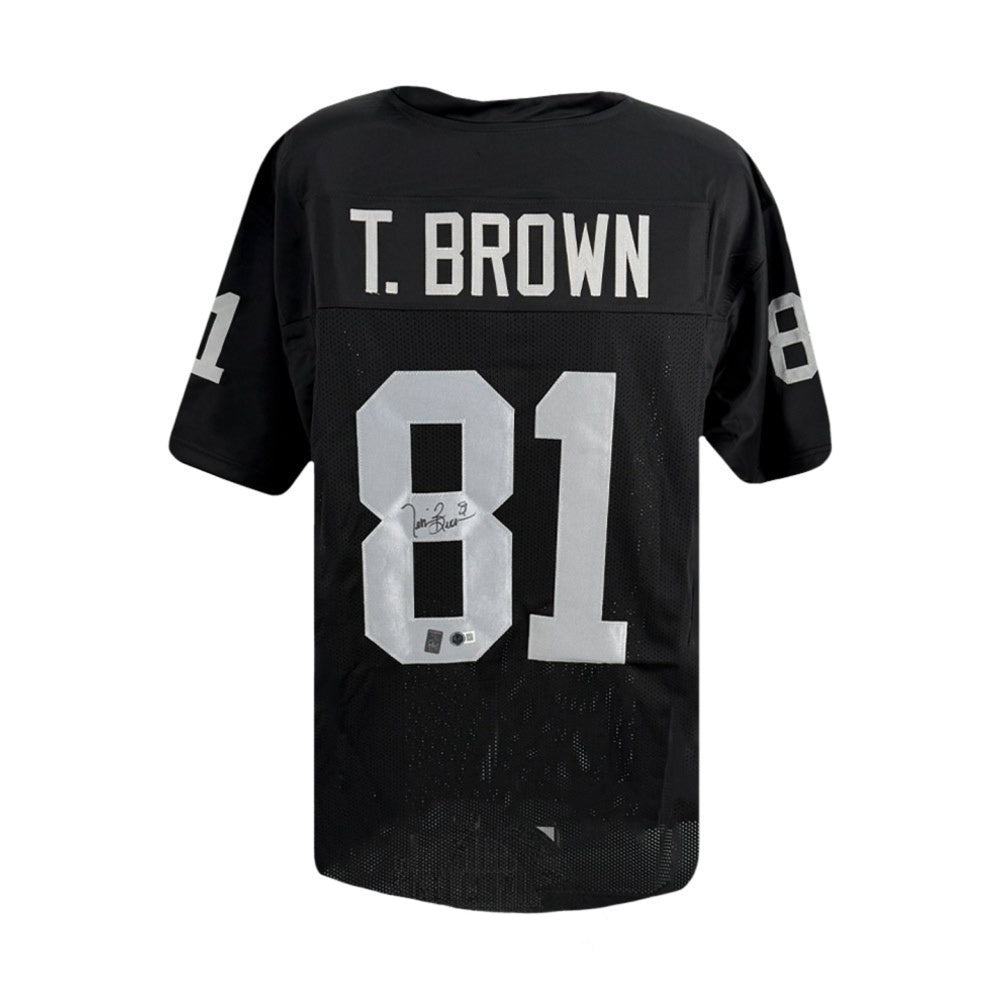 Tim Brown Autographed Oakland Raiders Black Jersey - BAS