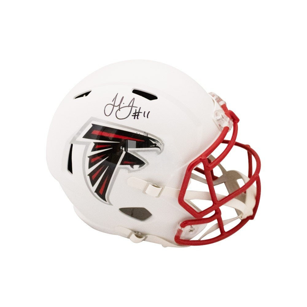 Julio Jones Autographed Atlanta Falcons Flat White Replica Full-Size Football Helmet - Beckett BAS COA