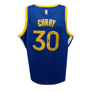 Golden State Warriors Stephen Curry Autographed Blue Nike Swingman Jersey with "B2B MVP" Inscription - Beckett BAS COA
