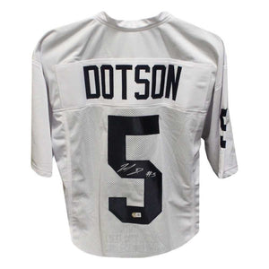 Jahan Dotson Autographed Penn State Custom White Football Jersey - BAS