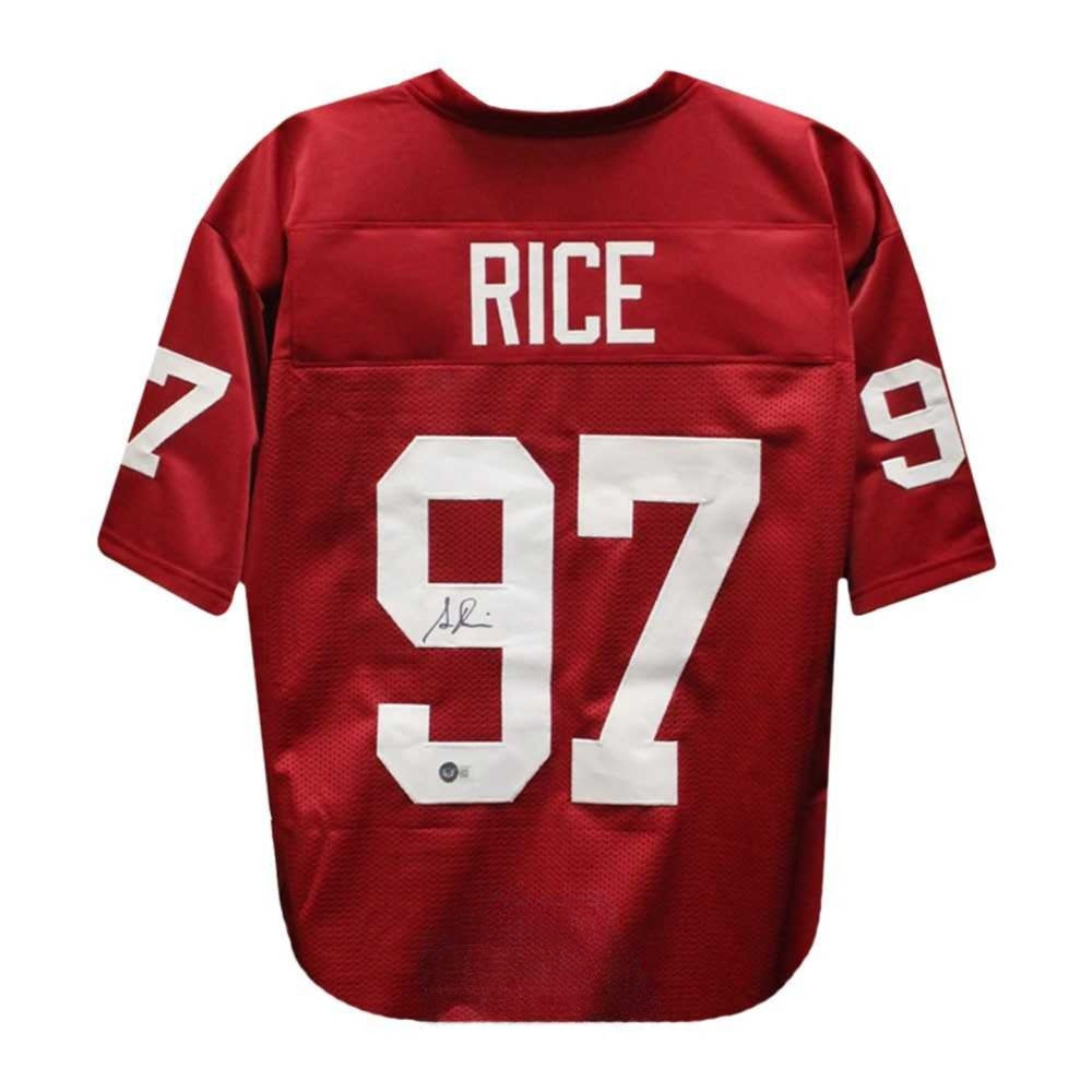 Simeon Rice Autographed Arizona Cardinals Custom Red Football Jersey - Beckett BAS Certified