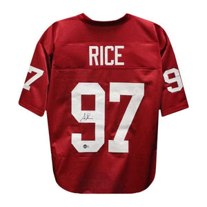 Simeon Rice Autographed Arizona Cardinals Custom Red Football Jersey - Beckett BAS Certified