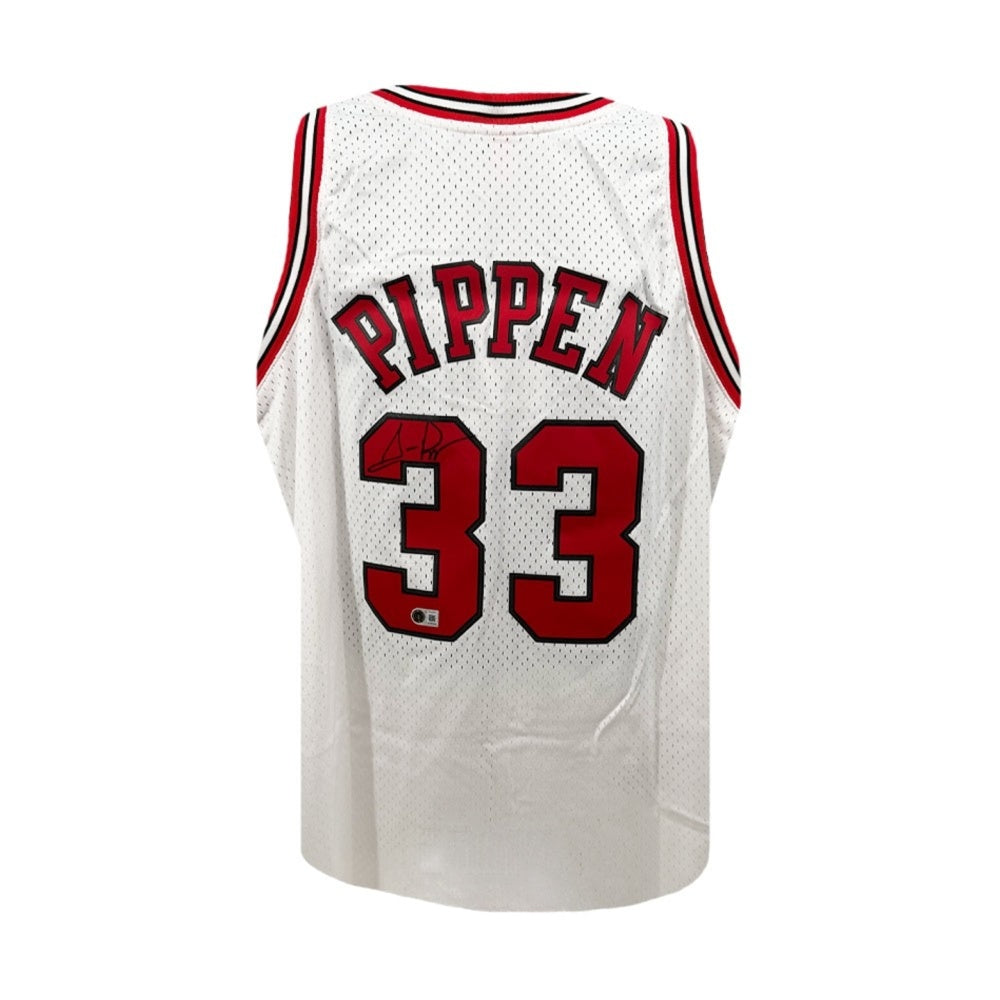 Scottie Pippen Autographed Chicago Bulls Mitchell & Ness 1997-98 White Hardwood Classics Jersey - Beckett BAS Authenticated