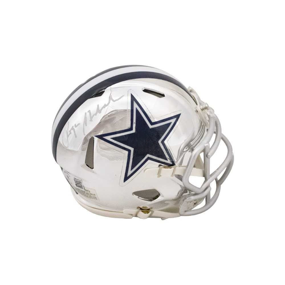Roger Staubach Autographed Dallas Cowboys Chrome Riddell Speed Mini Football Helmet - Beckett BAS Authenticated