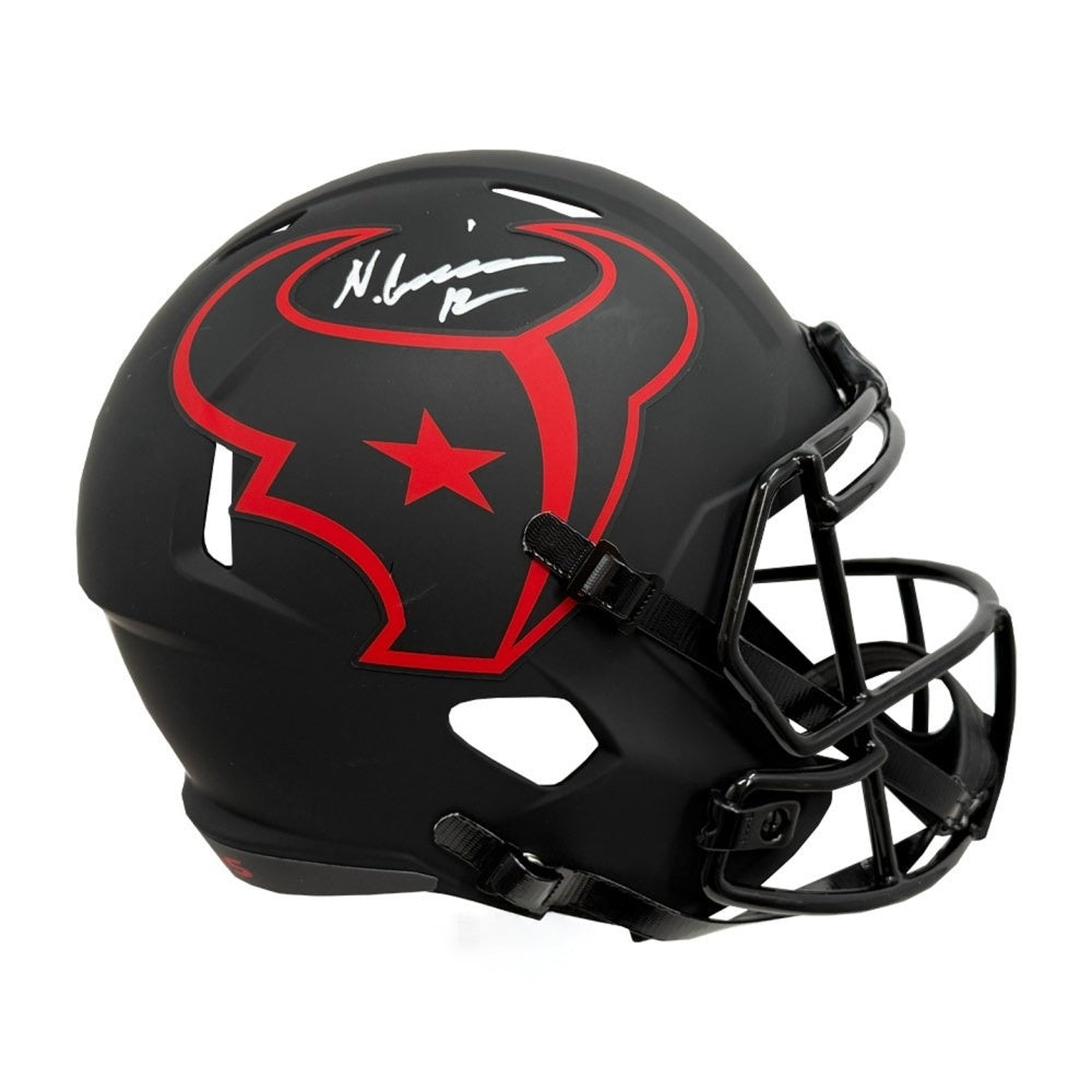 Nico Collins Autographed Houston Texans Eclipse Alternate Replica Full-Size Football Helmet - Beckett BAS Authenticated