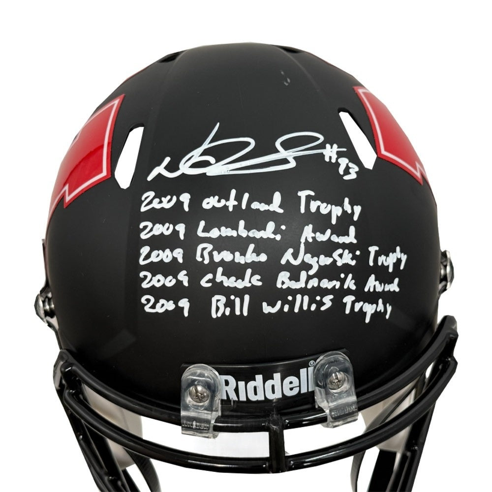 Ndamukong Suh Autographed Nebraska Cornhuskers AMP Replica Full Size Football Helmet with 5 Award Inscriptions Front - JSA Authenticated