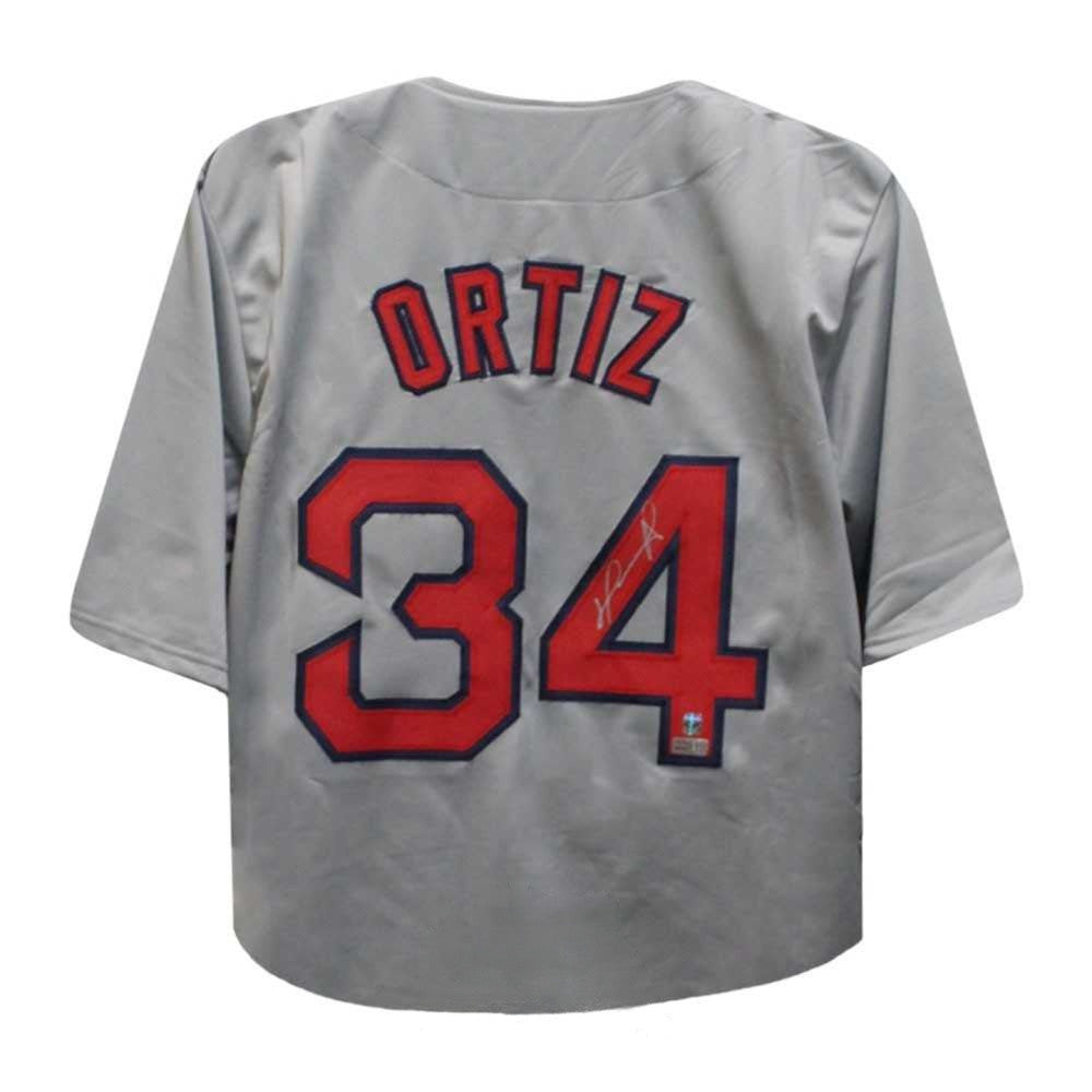 David Ortiz Autographed Boston Custom Gray Baseball Jersey - Tristar