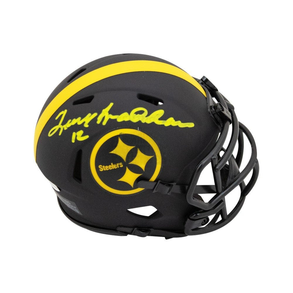 Terry Bradshaw Autographed Pittsburgh Steelers Eclipse Alternate Mini Football Helmet - Beckett BAS COA