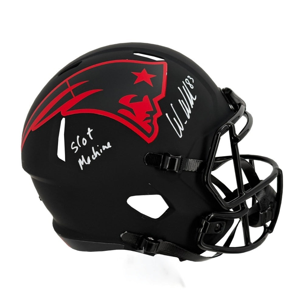 Wes Welker Signed Patriots Eclipse Speed Replica Helmet "Slot Machine" - JSA