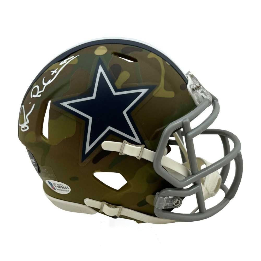 Michael Irvin Autographed Dallas Camo Mini Helmet - BAS