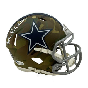 Michael Irvin Autographed Dallas Camo Mini Helmet - BAS