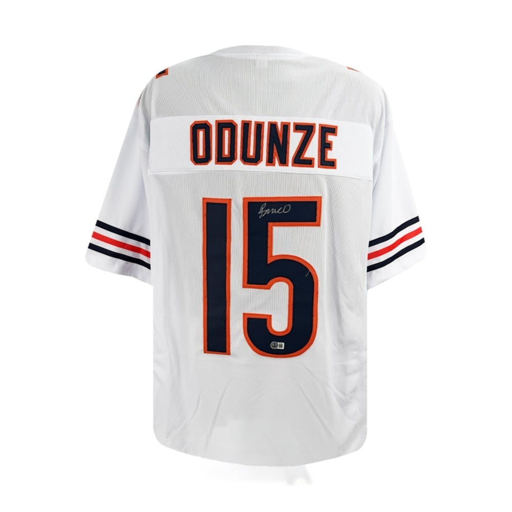 Bas Authenticated Sticker Rome Odunze Signed Bears Custom White Jersey BAS Authenticated