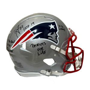 Ty Law Autographed New England Patriots Speed Authentic Full-Size Helmet (6 Inscriptions) - JSA Authenticated