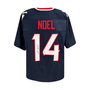 Jaylin Noel Autographed Houston Texans Custom Navy Football Jersey (Size XL) - James Spence Authentication (JSA)