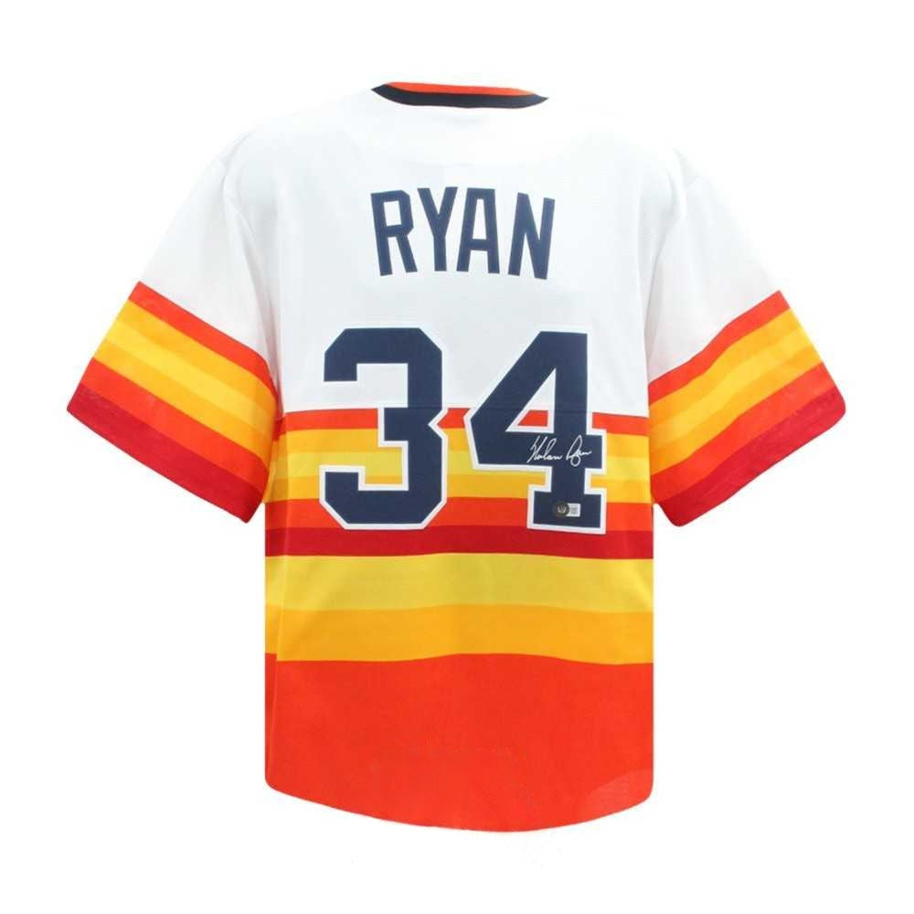 Nolan Ryan Autographed Houston Nike Authentic Baseball Jersey - BAS