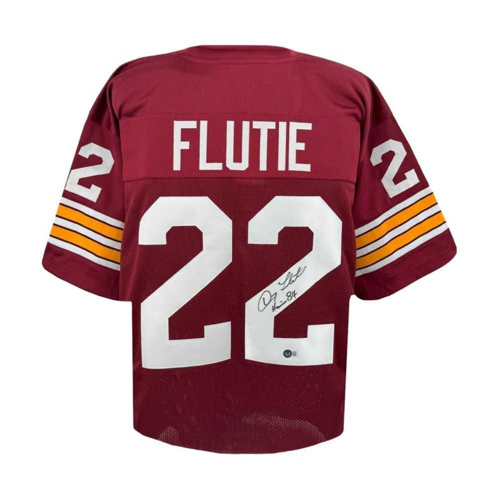 Doug Flutie Heisman 84 Autographed Boston College Custom Football Jersey - BAS (Right 2 Signed)