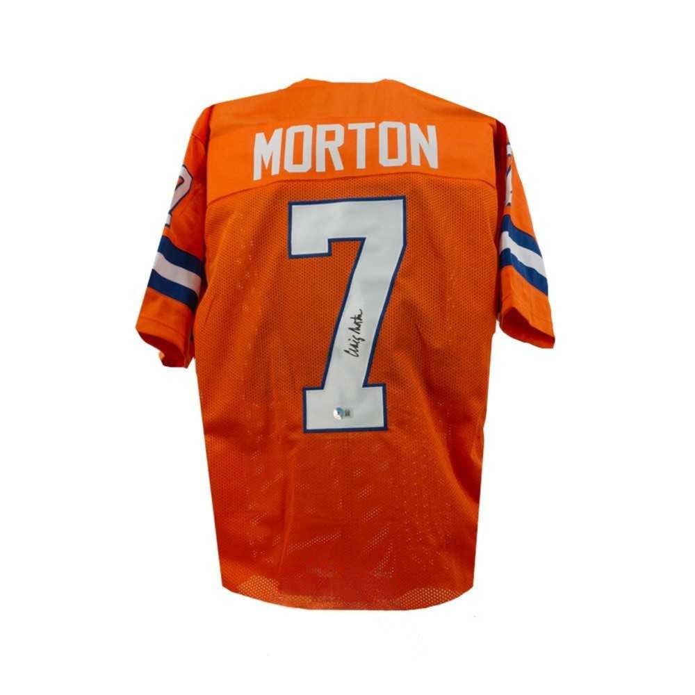Craig Morton Autographed Denver Broncos Custom Orange Football Jersey - BAS