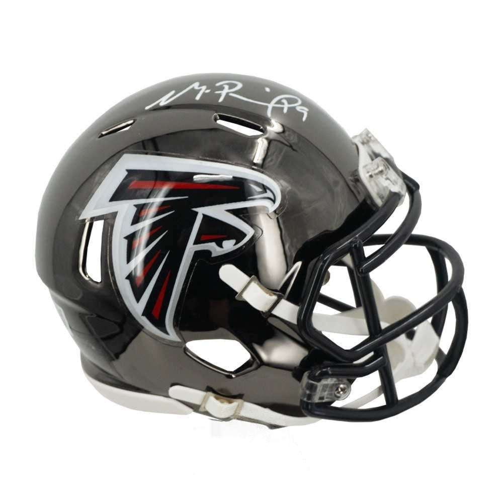 Michael Penix Jr Autographed Atlanta Chrome Mini Football Helmet - BAS
