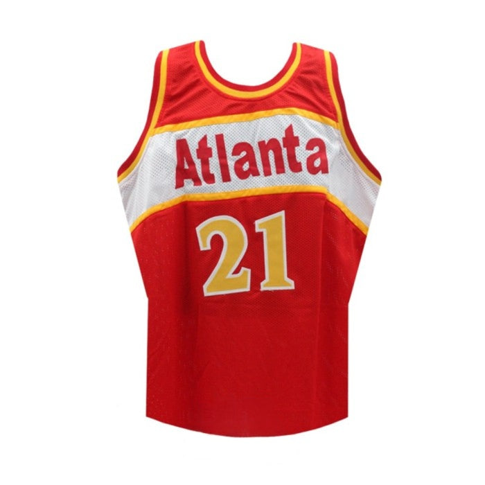 Dominique Wilkins Autographed Atlanta Hawks Custom Red Basketball Jersey w/ "HOF 06" Inscription - Tristar COA