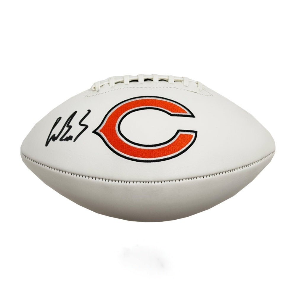 Luther Burden Autographed Chicago Bears White Logo Football - Beckett BAS Authenticated