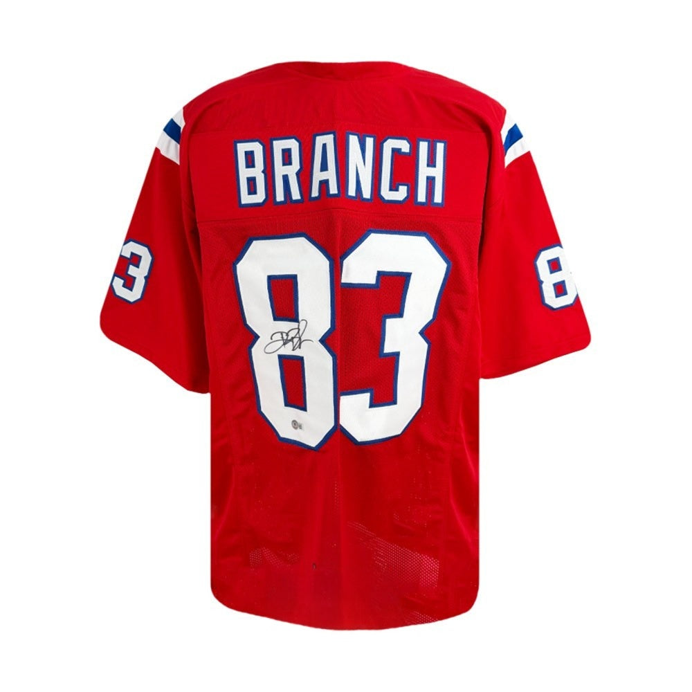 New England Patriots Deion Branch Autographed Custom Red Football Jersey - Beckett BAS COA