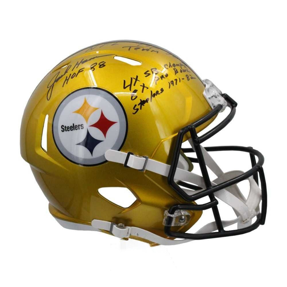 Jack Ham Autographed Pittsburgh Flash Full-Size Replica Helmet with 5 Inscriptions - Beckett BAS Authenticated