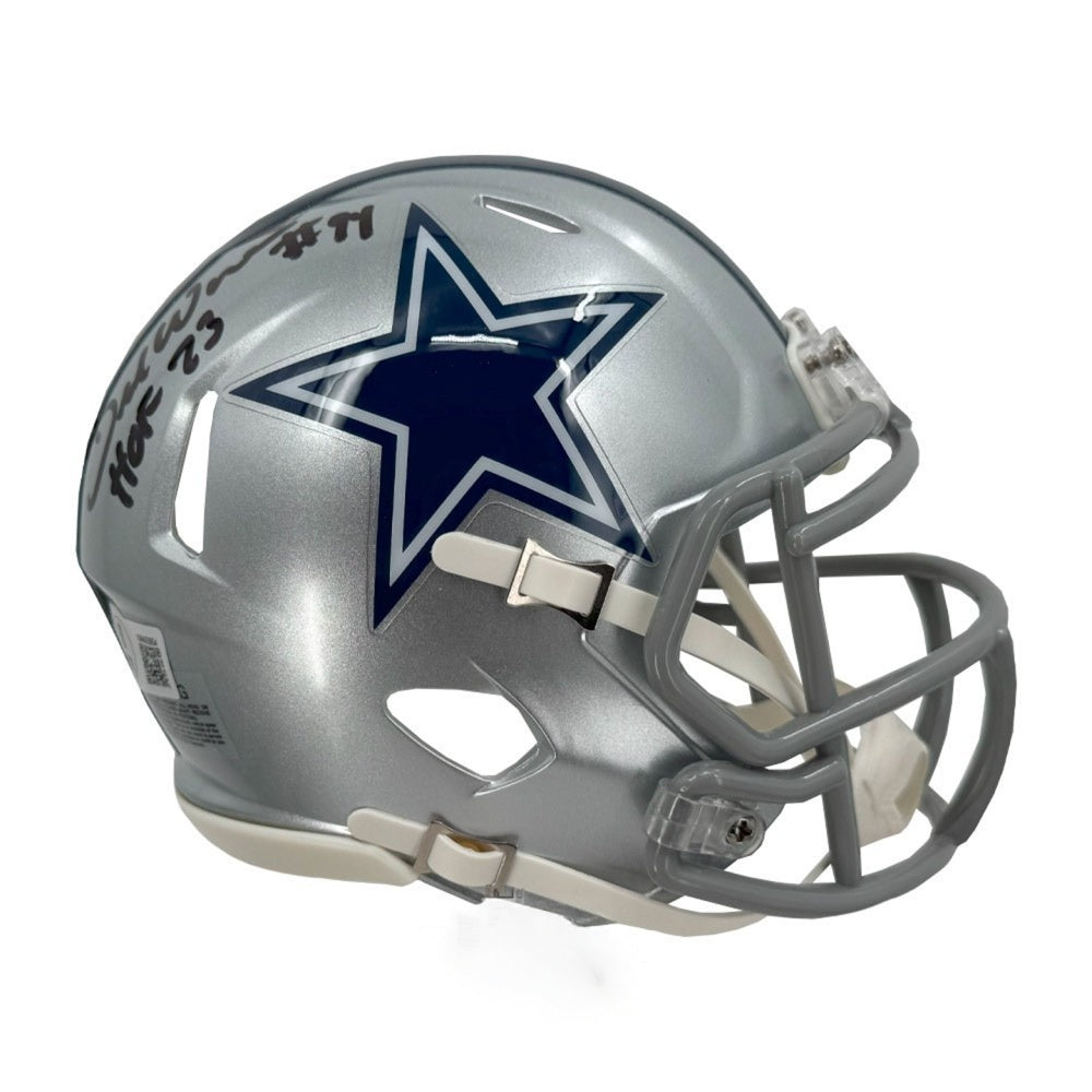 DeMarcus Ware Autographed Dallas Cowboys Speed Mini Football Helmet with "HOF 2023" Inscription - Beckett BAS Certified