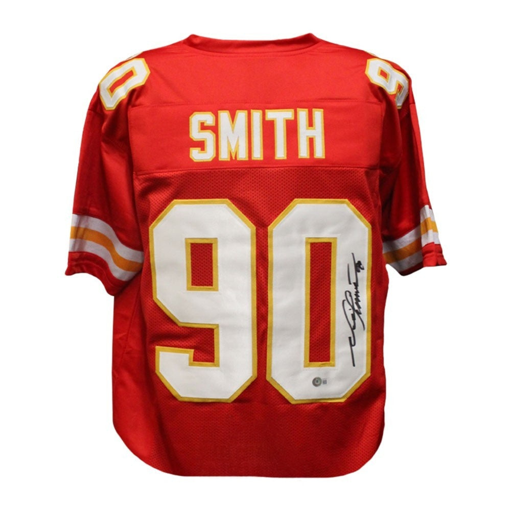 Neil Smith Autographed Kansas City Custom Red Football Jersey - Beckett BAS Certified