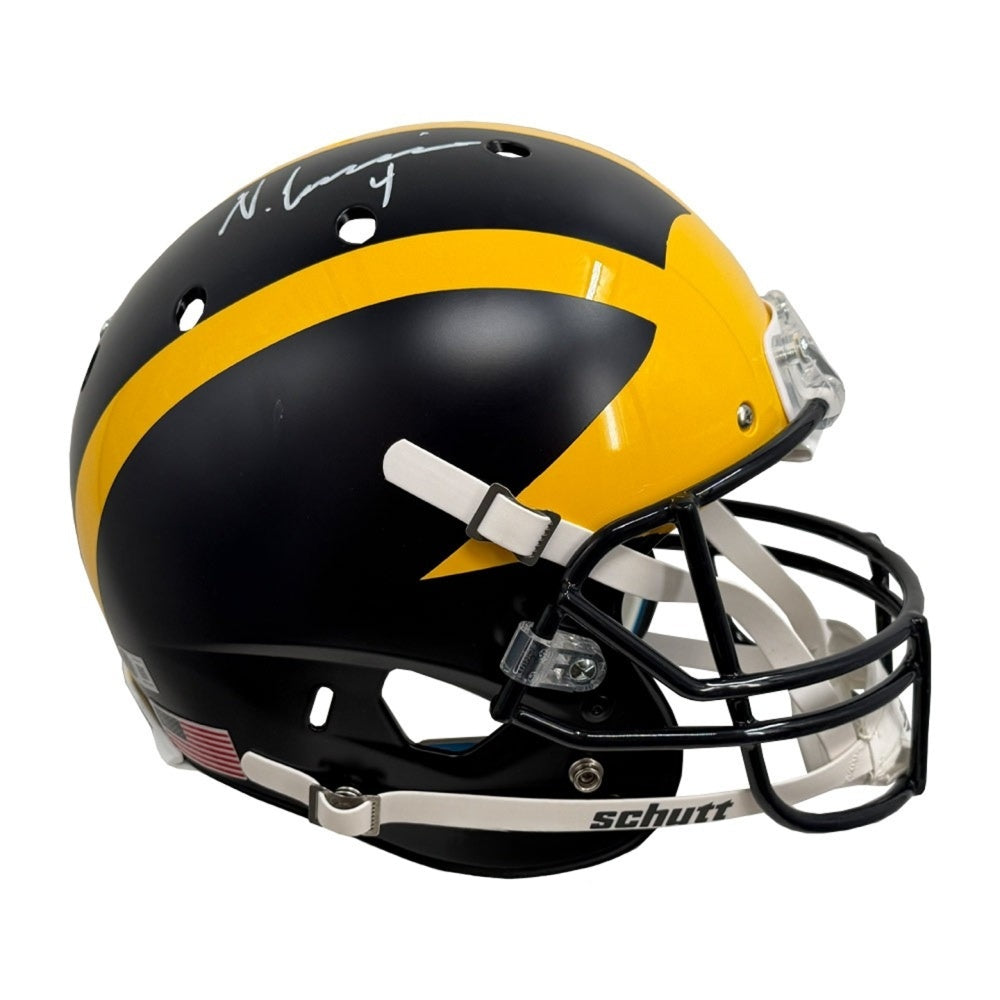 Nico Collins Autographed Michigan Wolverines Schutt Replica Full-Size Football Helmet - Beckett BAS Authenticated