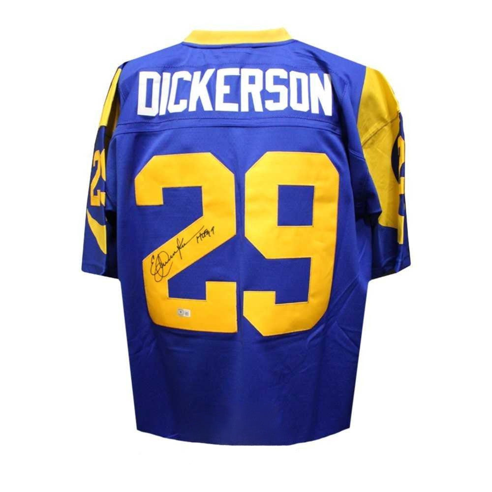 Eric Dickerson Signed Los Angeles Rams M&N Blue Jersey (L) – BAS COA