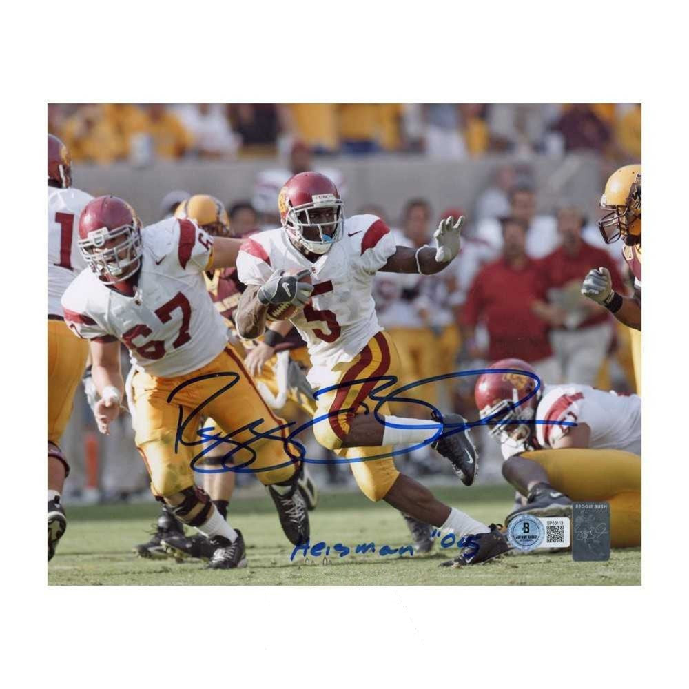 Reggie Bush Autographed USC 8x10 Football Photo – “05 Heisman” Inscription – Beckett BAS