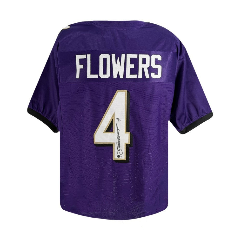 Zay Flowers Autographed Baltimore Ravens Custom Purple Football Jersey - BAS
