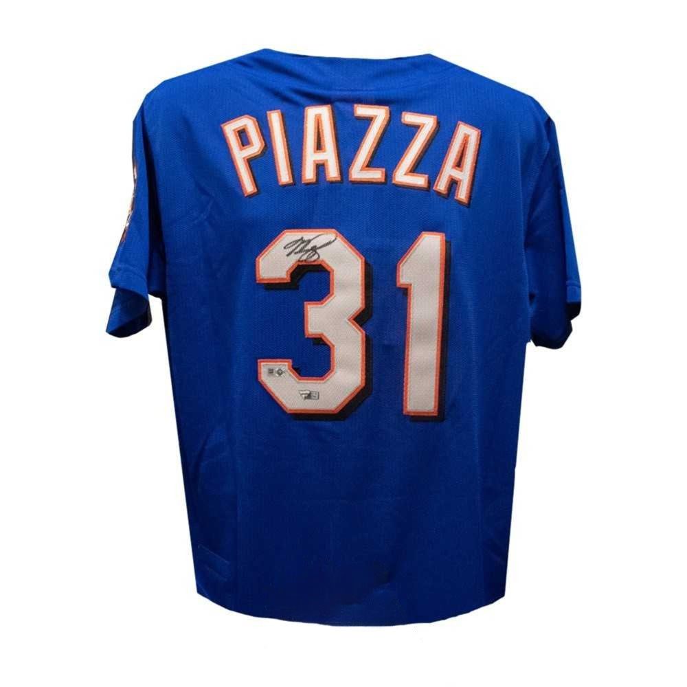 Mike Piazza Autographed New York Mets Mitchell & Ness Blue Jersey – Fanatics COA