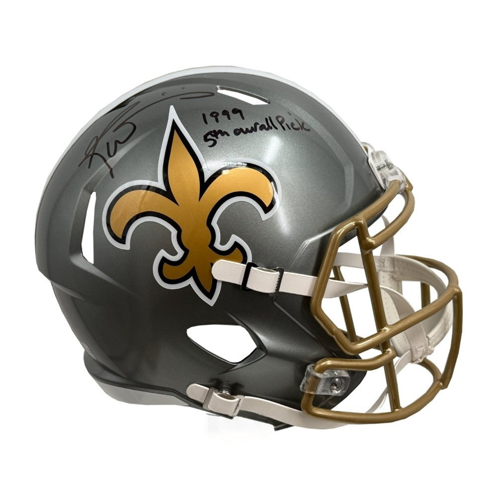 Ricky Williams Autographed New Orleans Saints Flash Replica Full-Size Football Helmet - Beckett BAS Authenticated