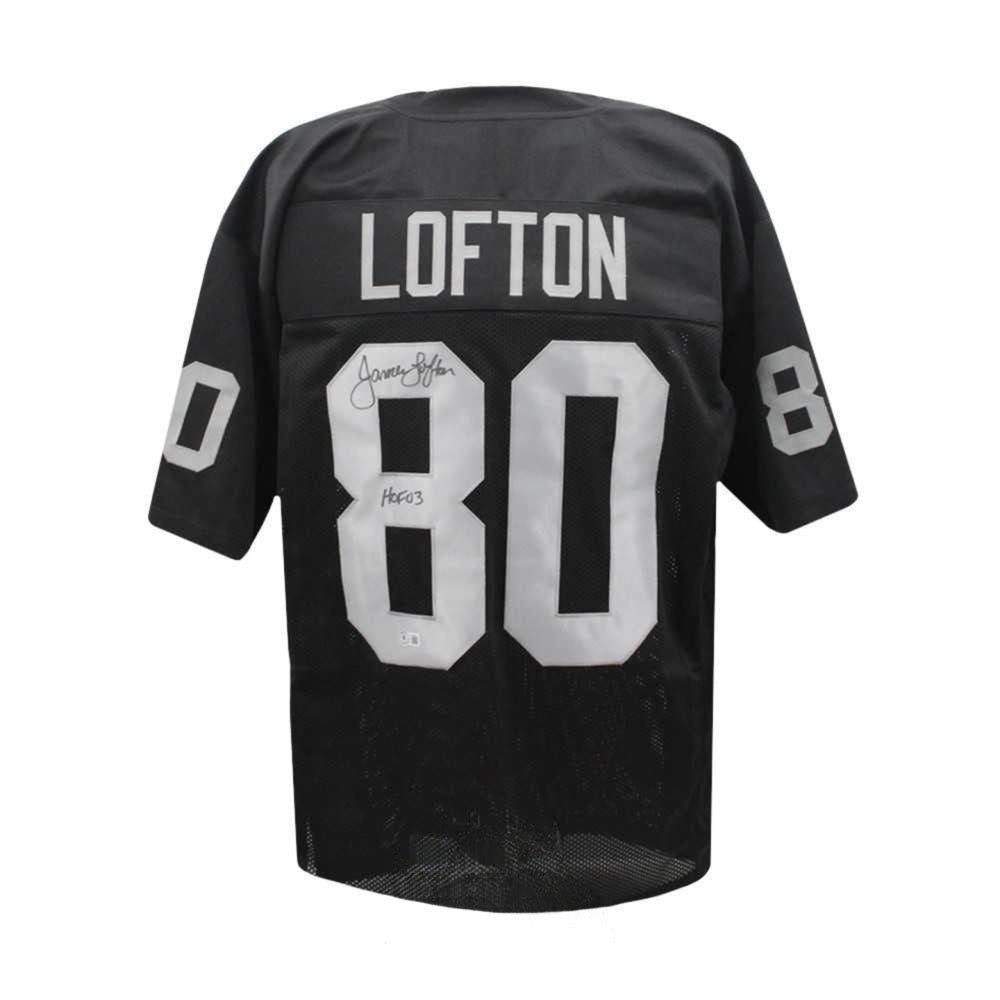 James Lofton HOF '03 Autographed Oakland Raiders Custom Black Football Jersey - Beckett BAS Certified