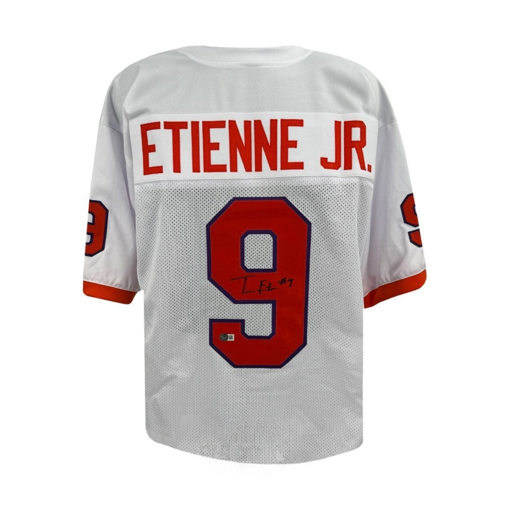 Travis Etienne Autographed Clemson Tigers White Custom Football Jersey – Beckett BAS COA