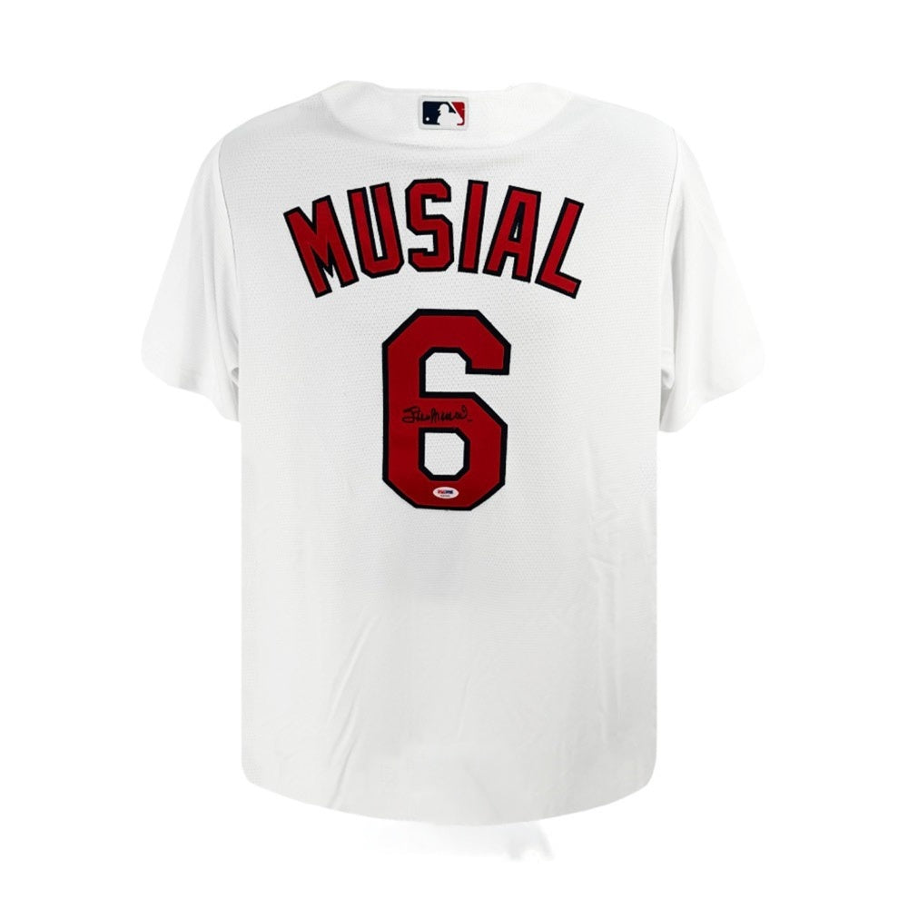 Stan Musial Autographed St Louis Cardinals Majestic White Baseball Jersey PSA/DNA Authenticated