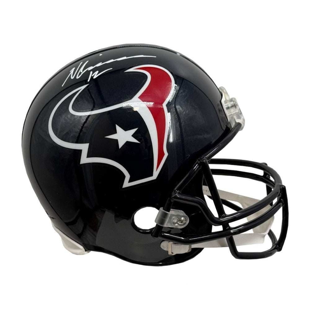 Nico Collins Autographed Houston Texans DLX Replica Full-Size Football Helmet - Beckett BAS Authenticated