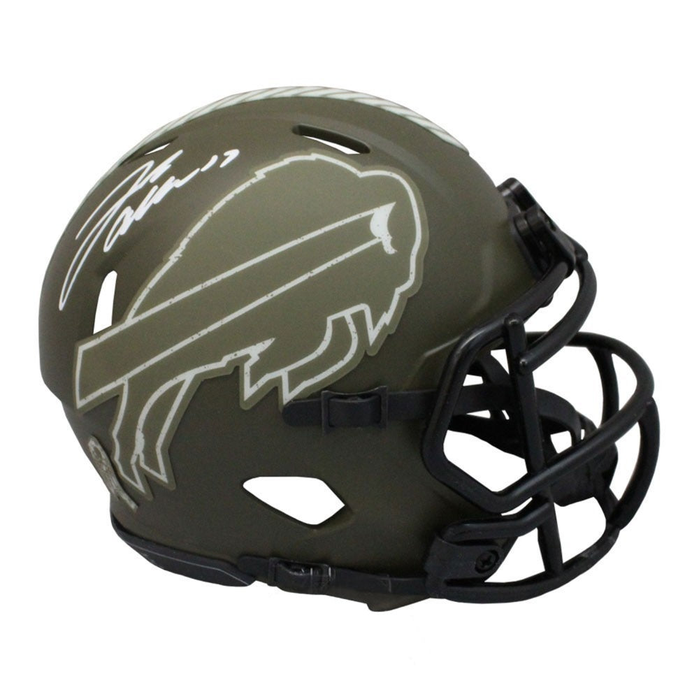 Josh Allen Signed Bills Salute to Service Mini Helmet - BAS