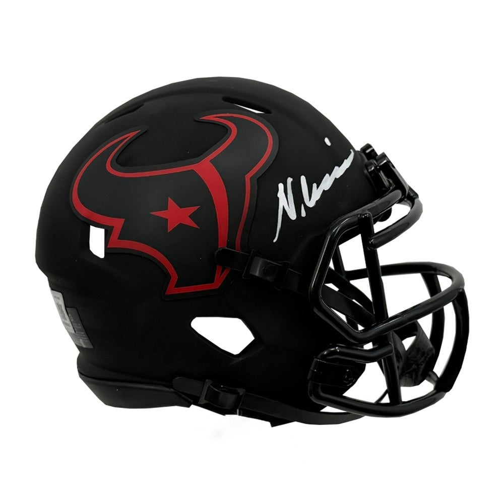 Nico Collins Autographed Houston Texans Eclipse Alternate Riddell Speed Mini Football Helmet - Beckett BAS Authenticated