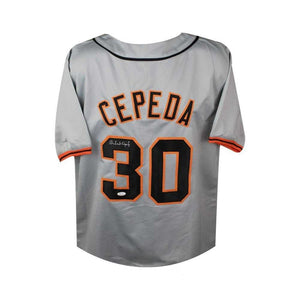 Orlando Cepeda Autographed San Francisco Giants Gray Custom Baseball Jersey - JSA COA