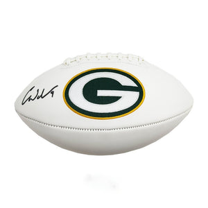 Christian Watson Autographed Green Bay Packers White Logo Football - Beckett BAS Authenticated