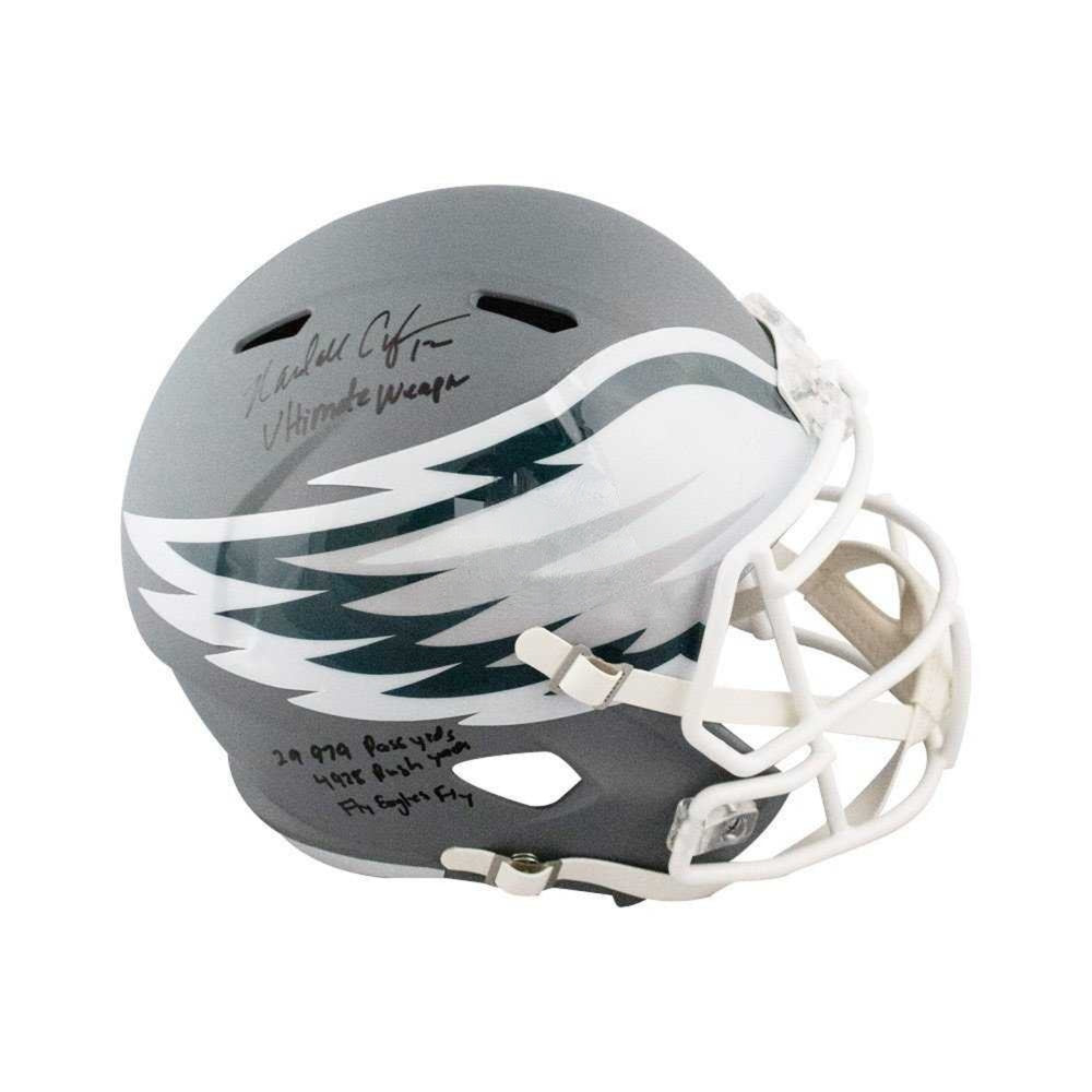 Randall Cunningham Signed Eagles AMP Full Size Helmet 4 Inscriptions - JSA
