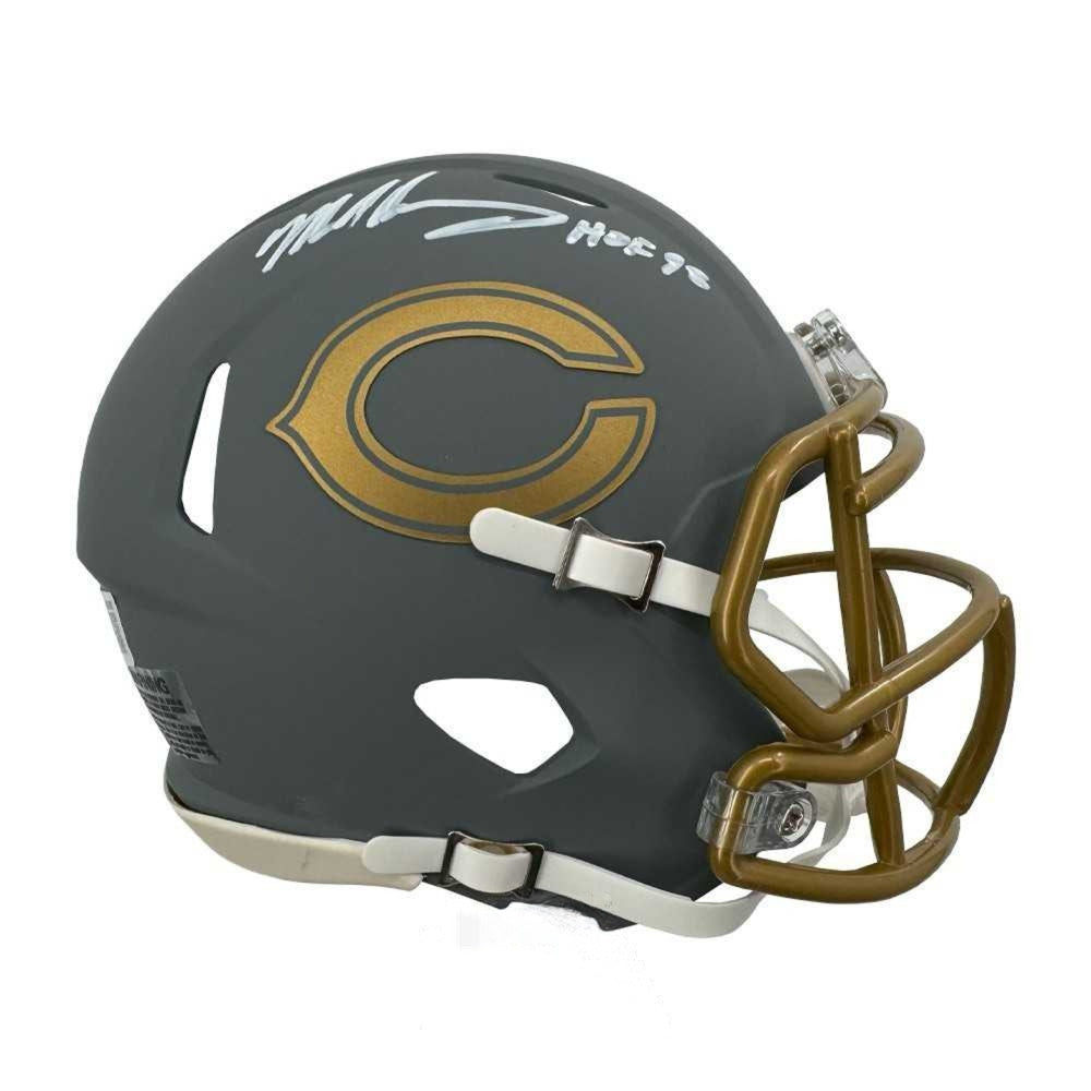 Mike Singletary HOF 98 Autographed Chicago Slate Mini Football Helmet - BAS